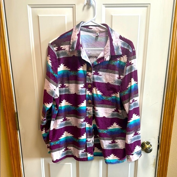 Misslook Multicolor Patterned Button-Up Shirt size L - Picture 1 of 6